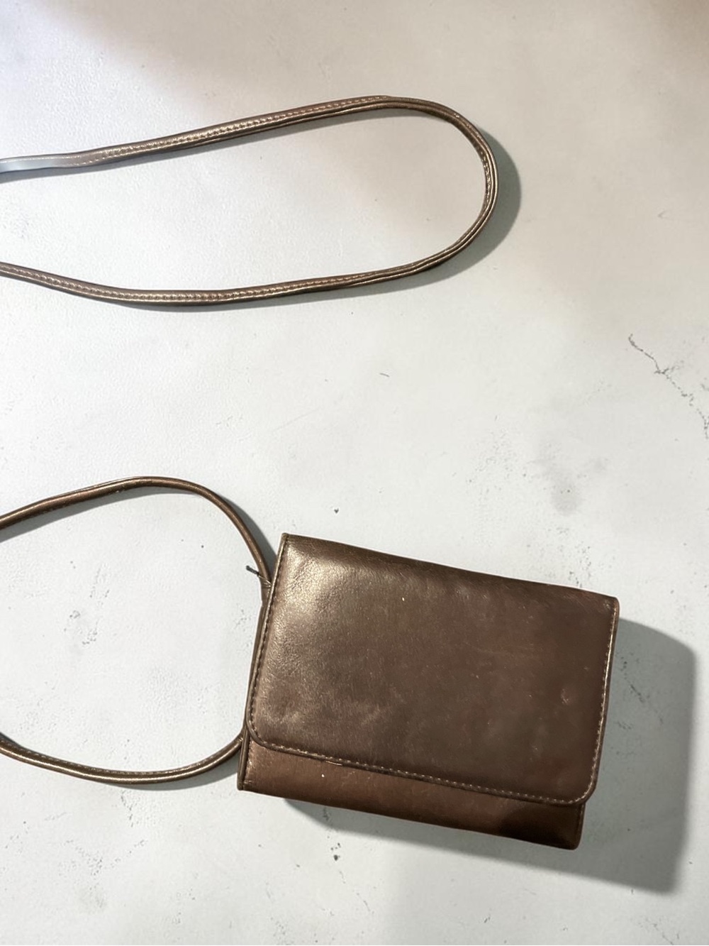 Classic Brown Leather Crossbody wallet